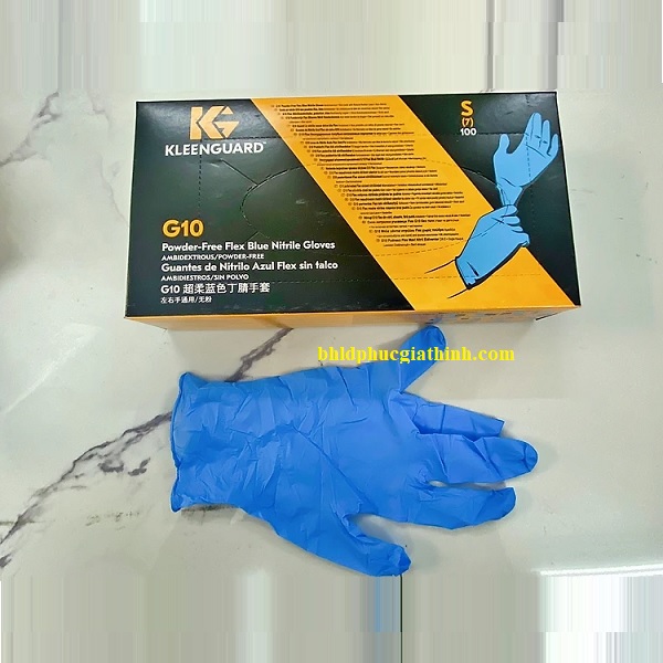 Găng tay Nitrile màu xanh chuyên dùng trong thực phẩm Kimberly-Clark Kleenguard G10