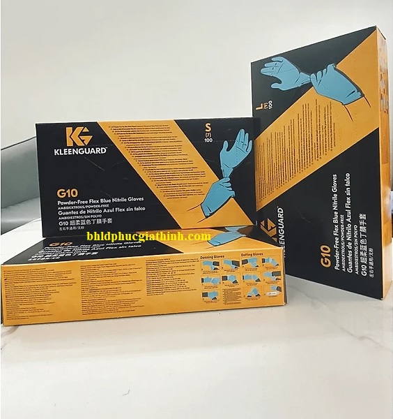 Găng tay Nitrile màu xanh chuyên dùng trong thực phẩm Kimberly-Clark Kleenguard G10