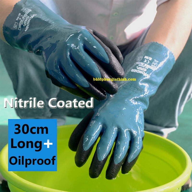 Găng tay phủ 3 lớp Nitrile chống thấm dầu Wonder Grip WG-528L Nhật Bản