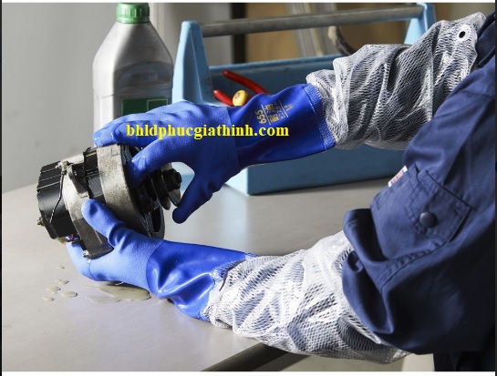 Găng tay PVC chống dầu và hoá chất Towa OR657 Nhật Bản dài 60cm