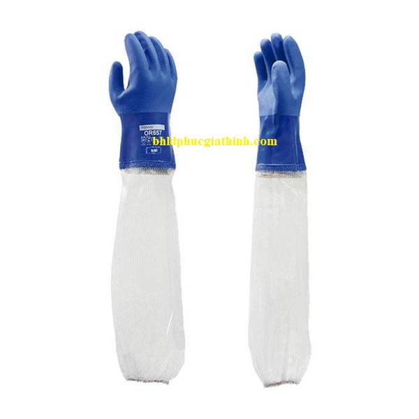 Găng tay PVC chống dầu và hoá chất Towa OR657 Nhật Bản dài 60cm