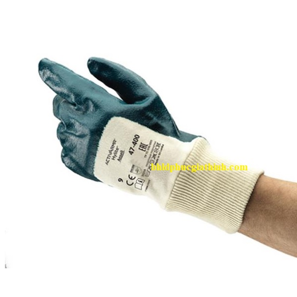 Găng tay sợi dệt kim nhúng Nitrile chống bám dầu Ansell ACTIVARMR HYLITE 47-400