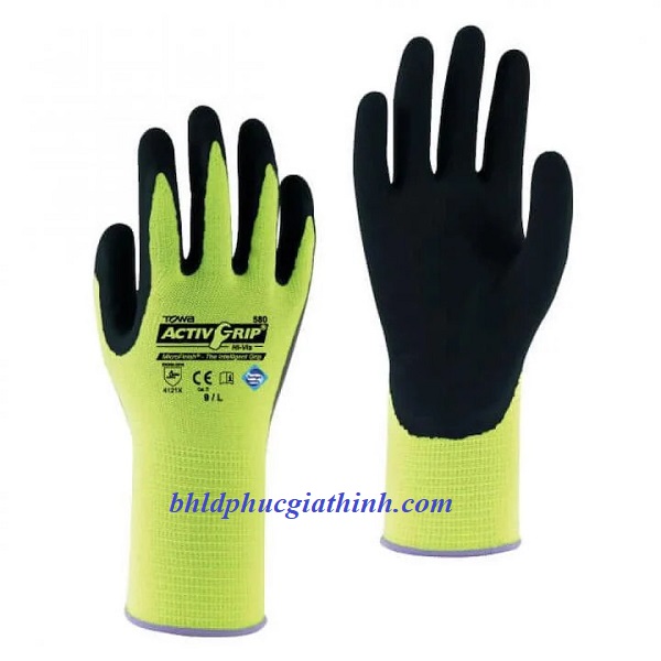 GĂNG TAY CHỐNG DẦU CHUYÊN DỤNG TOWA 580 HI-VIS NHẬT BẢN