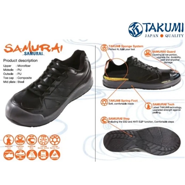 Giày bảo hộ chống tĩnh điện Takumi Samurai Nhật Bản