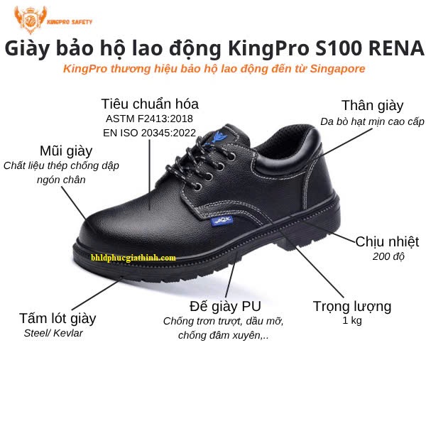 Giày bảo hộ chống đinh chống va đập Kingpro S100 Rena