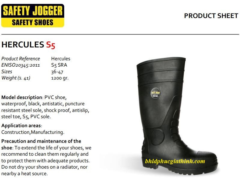 ỦNG BẢO HỘ CAO CẤP JOGGER HERCULES S5 CHÍNH HÃNG