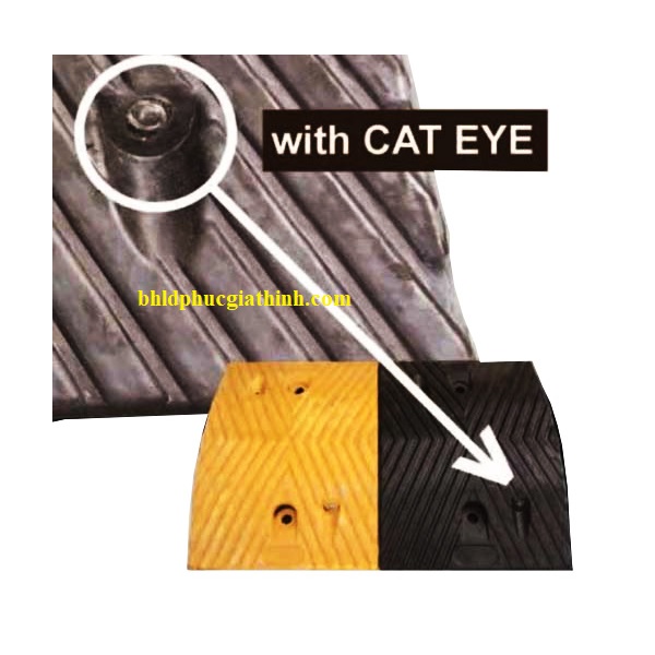 Gờ giảm tốc cao su có mắt mèo phản quang dài 50 (cm) x rộng 35 (cm) x cao 5 (cm)