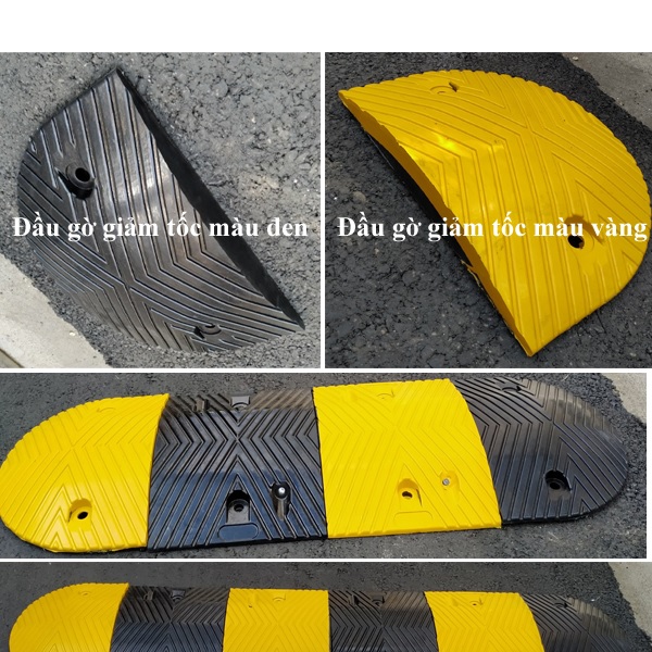 Gờ giảm tốc cao su có mắt mèo phản quang dài 50 (cm) x rộng 35 (cm) x cao 5 (cm)