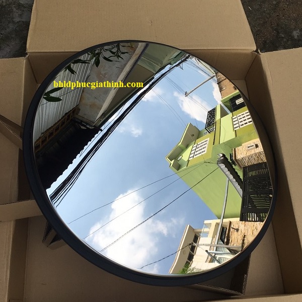 Gương cầu lồi mặt Inox 304 D490mm viền đen chuyên lắp trong nhà