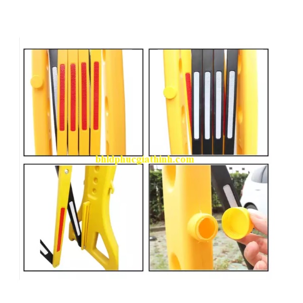 Hàng rào chắn bằng nhựa di động xếp gọn có phản quang