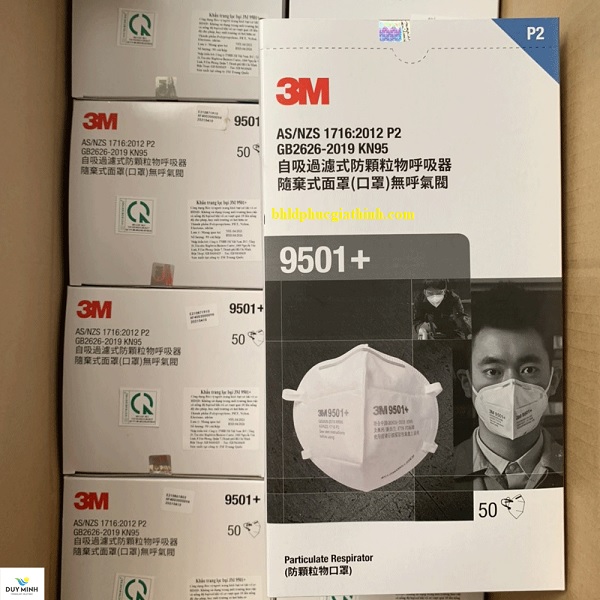 Khẩu trang 3M 9501+ KN95 chính hãng lọc bụi mịn và vi khuẩn 95%