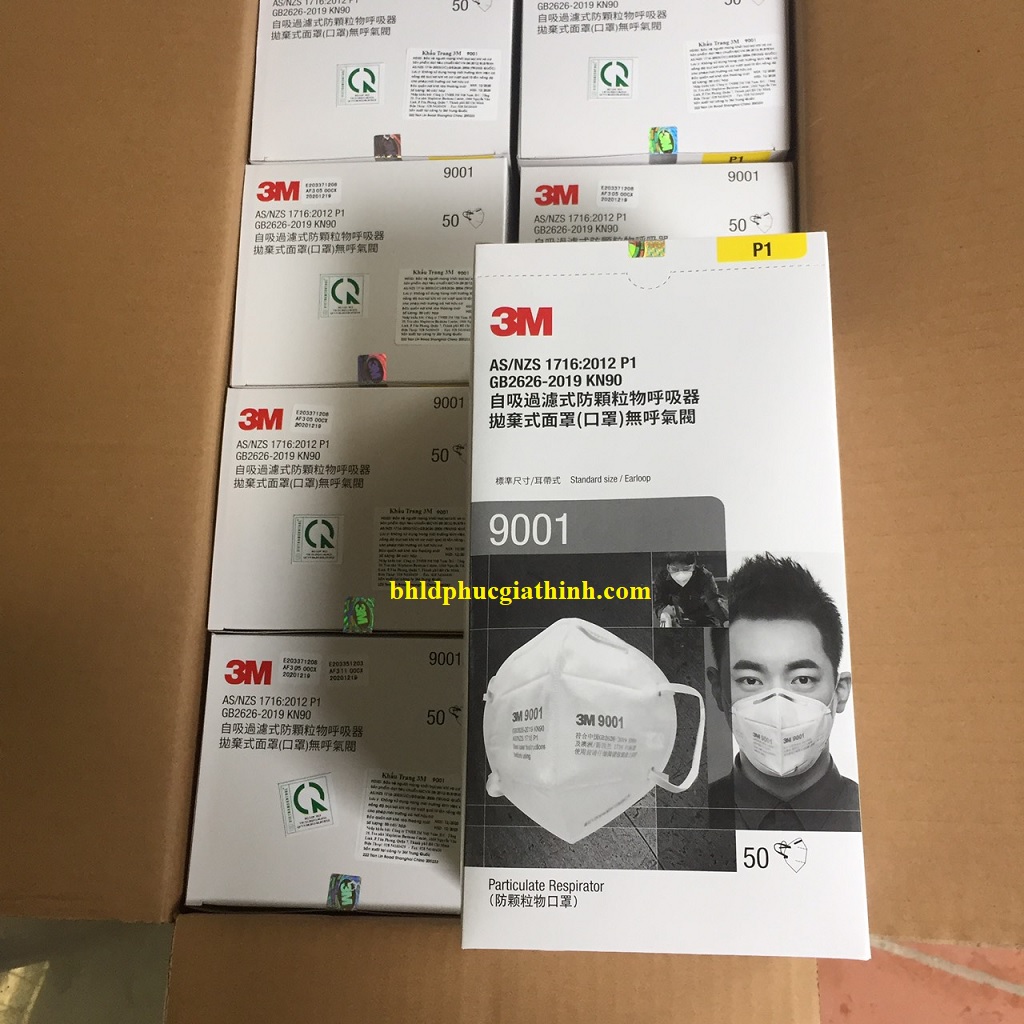 Khẩu trang lọc bụi cao cấp 3M 9001 chính hãng tiêu chuẩn KN90