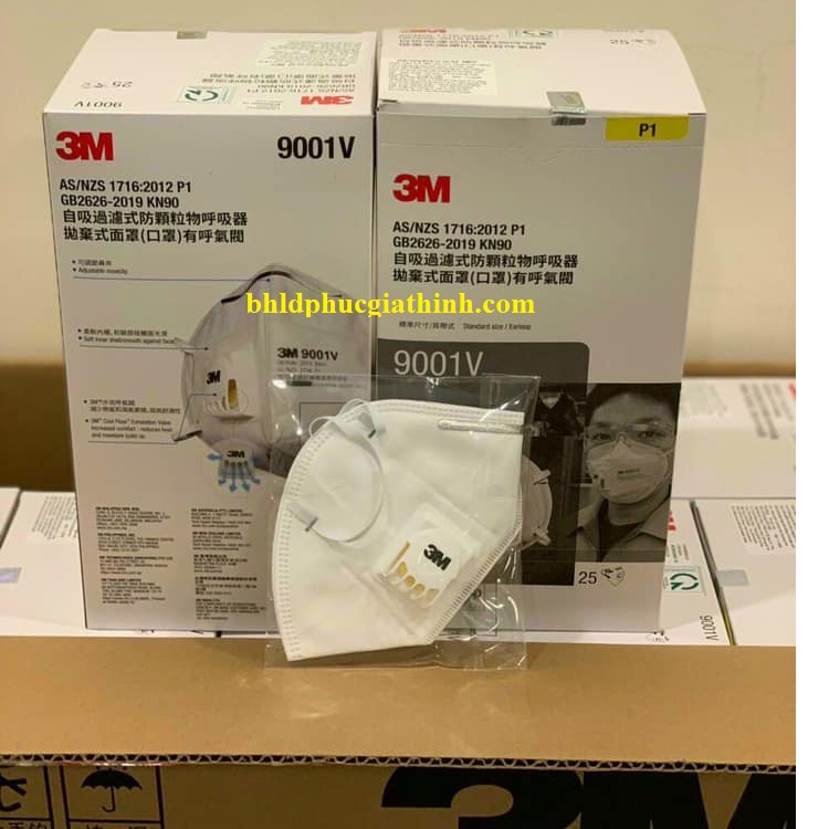 Khẩu trang lọc bụi cao cấp có van thở 3M 9001V chính hãng