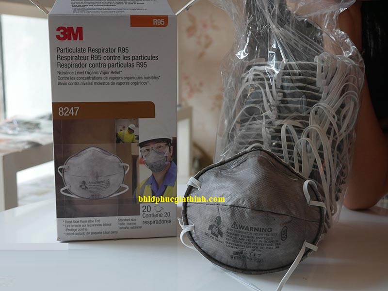 Khẩu trang than hoạt tính 3M 8247 R95 lọc bụi và hơi hữu cơ