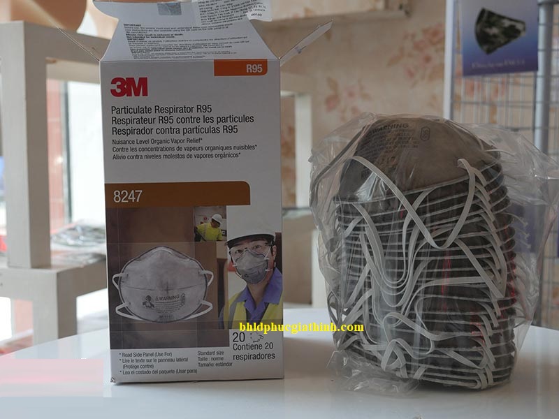 Khẩu trang than hoạt tính 3M 8247 R95 lọc bụi và hơi hữu cơ