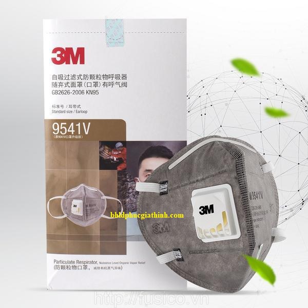 Khẩu trang than hoạt tính 3M 9541V KN95 có van thở đeo qua tai