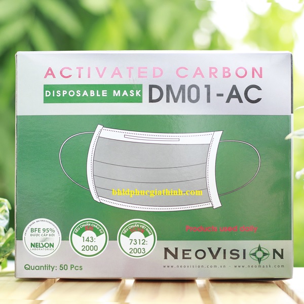 Khẩu trang than hoạt tính 4 lớp cao cấp DM01-AC NeoVision chính hãng
