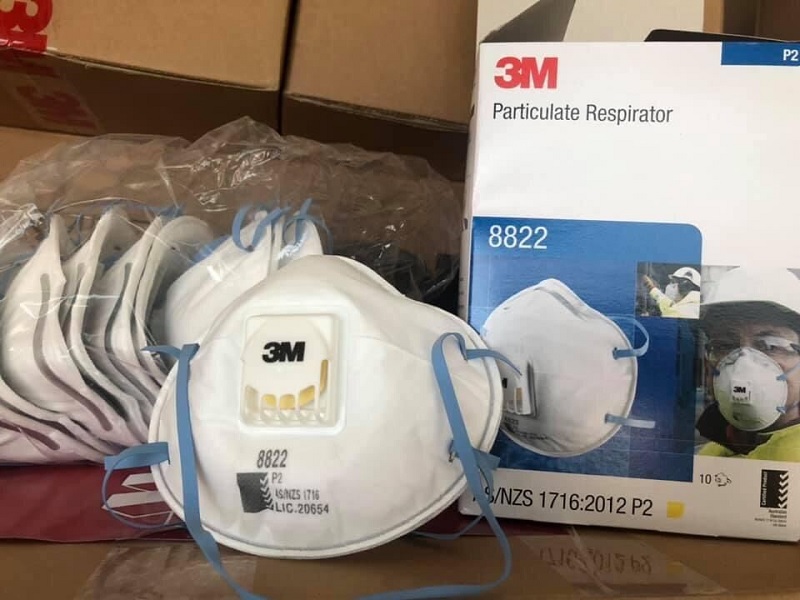 Khẩu trang lọc bụi kháng khuẩn có van thở 3M 8822  tiêu chuẩn FFP2