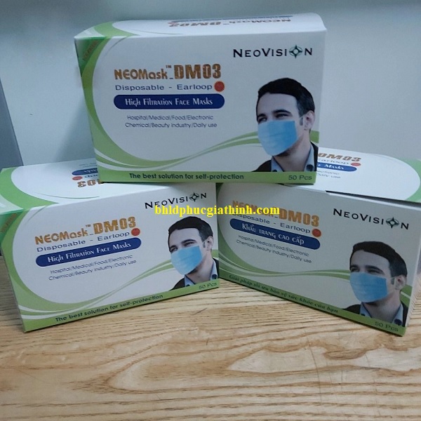 Khẩu trang y tế 3 lớp kháng khuẩn cao cấp DM03 – NW NeoVision chính hãng