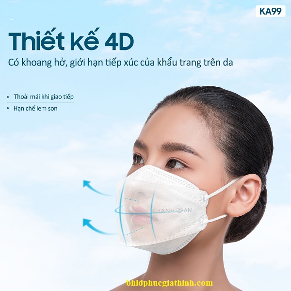 Khẩu trang y tế 4D 4 lớp KA99 Khánh An lọc khuẩn 99%