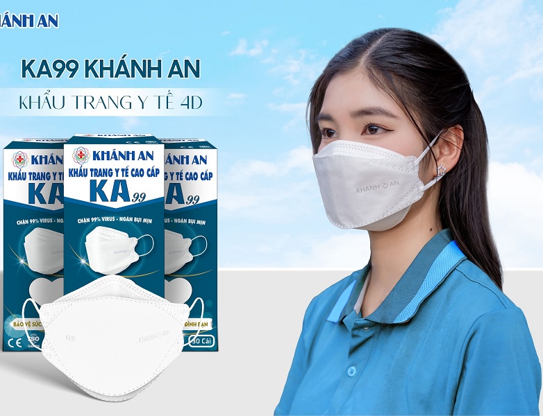Khẩu trang y tế 4D 4 lớp KA99 Khánh An lọc khuẩn 99%