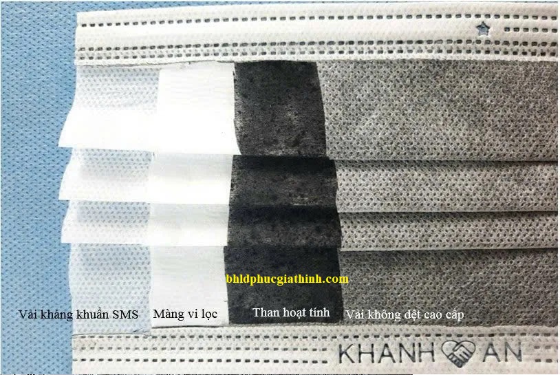 Khẩu trang y tế 4 lớp than hoạt tính Khánh An