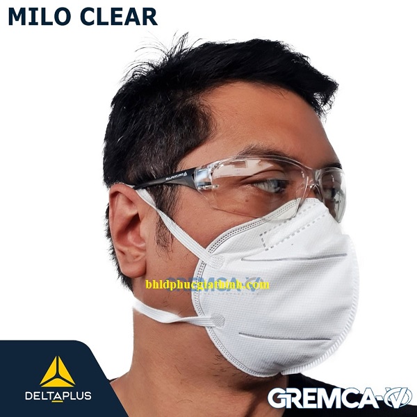 Kính bảo hộ chống hoá chất chống tia UV400 Delta Plus Milo Clear