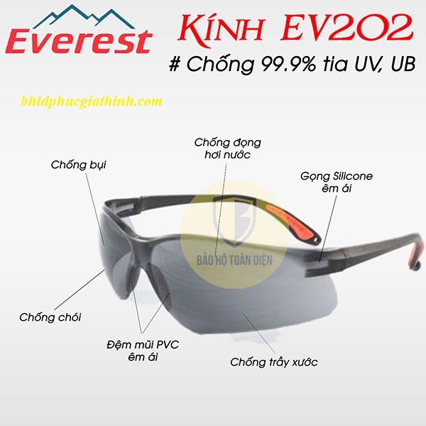 KÍNH BẢO HỘ EVEREST EV202 MÀU ĐEN