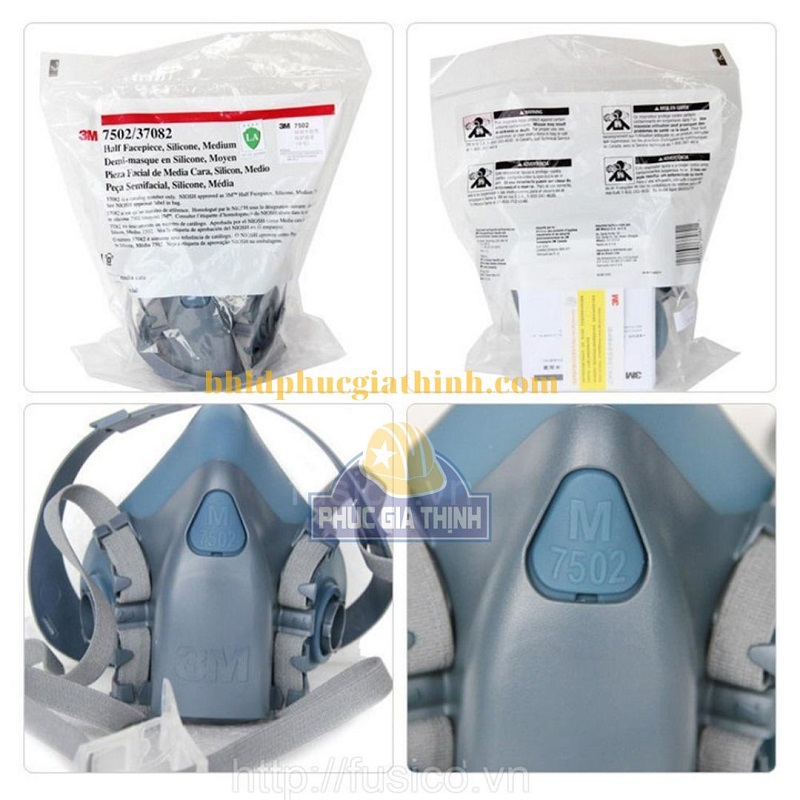 Mặt nạ phòng độc 3M 7502 chính hãng sử dụng 2 Phin lọc