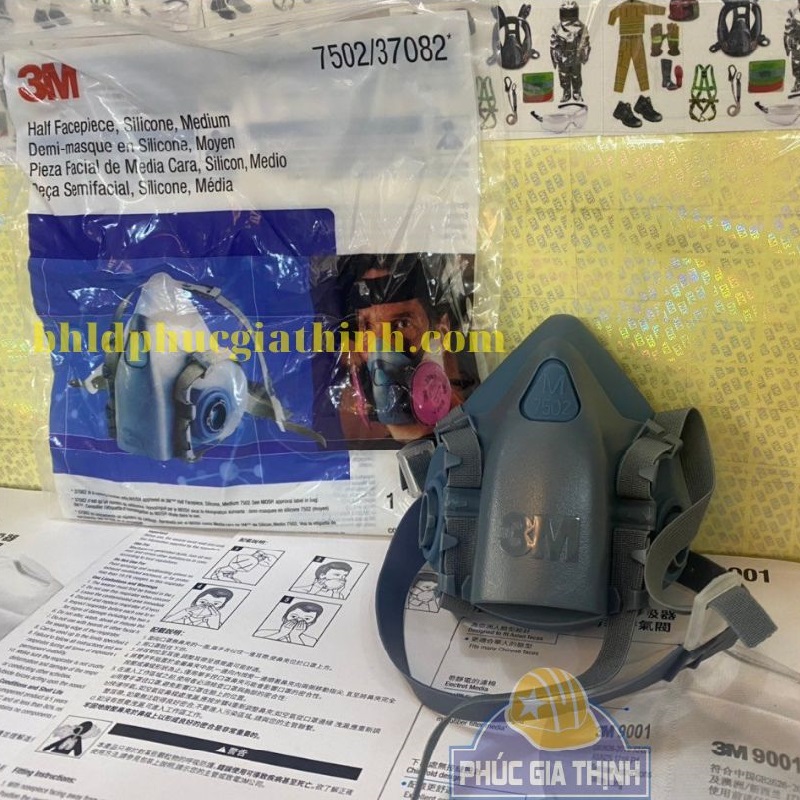 Mặt nạ phòng độc 3M 7502 chính hãng sử dụng 2 Phin lọc