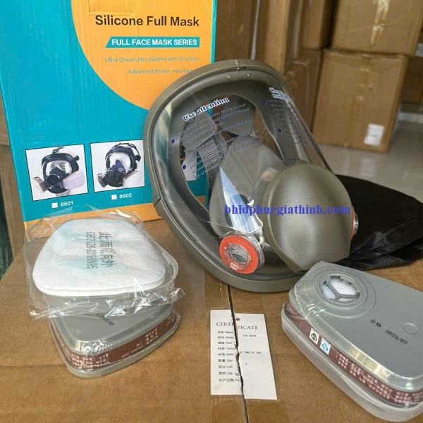 Mặt nạ phòng độc nguyên mặt đi kèm phin lọc độc và tấm lọc bụi