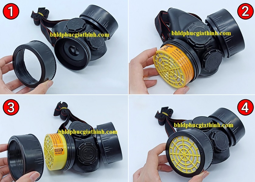 Mặt nạ phòng độc nữa mặt 2 phin lọc Green Eagle BB306 kết hợp Phin lọc BB203
