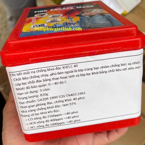 Mặt nạ phòng khói độc 40 phút XHZLC40 có kiểm định