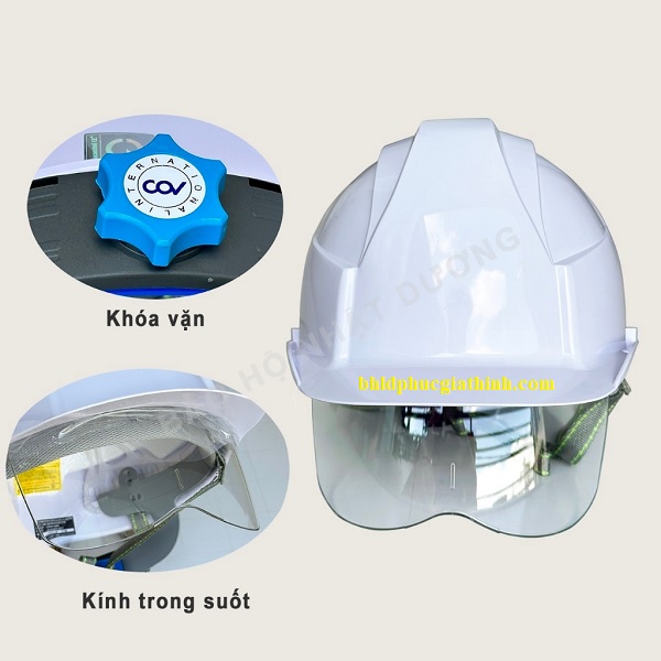 Nón bảo hộ ABS Hàn Quốc COV VINAH-E002 gắn tấm che mặt