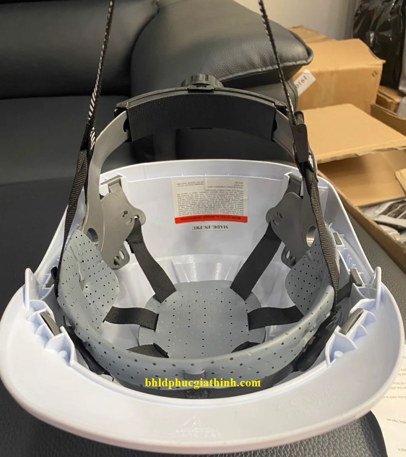 Nón bảo hộ lỗ thoáng Safetyman GM16 màu trắng có nút vặn