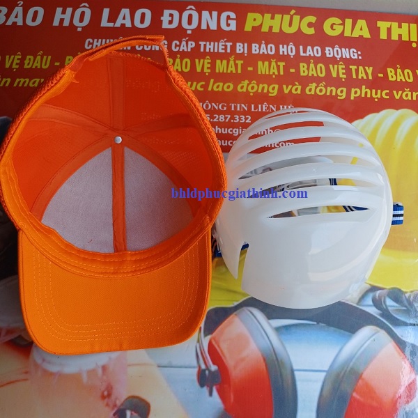 Mũ vải thoáng khí có lồng nón nhựa PE chống va đập, nhẹ và thời trang