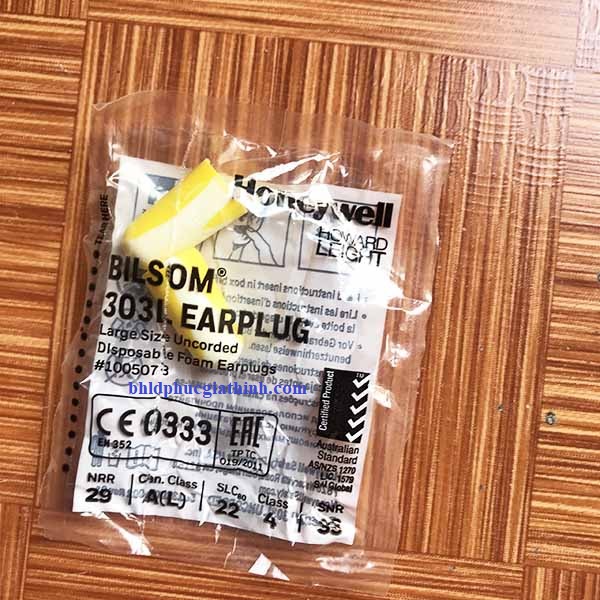 Nút tai chống ồn chất liệu bọt polyurethane dùng 1 lần Bilsom 303L thương hiệu Howard Leight by Honeywell Mỹ
