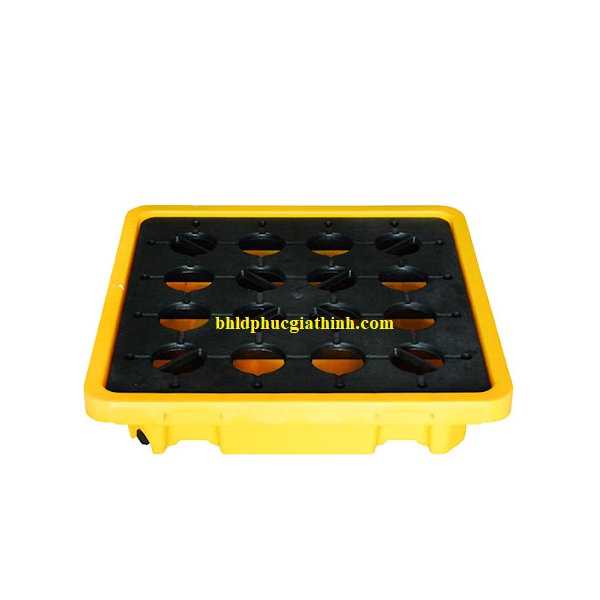 Pallet nhựa chống tràn dầu và hoá chất 1 phuy kích thước 675x675x150mm
