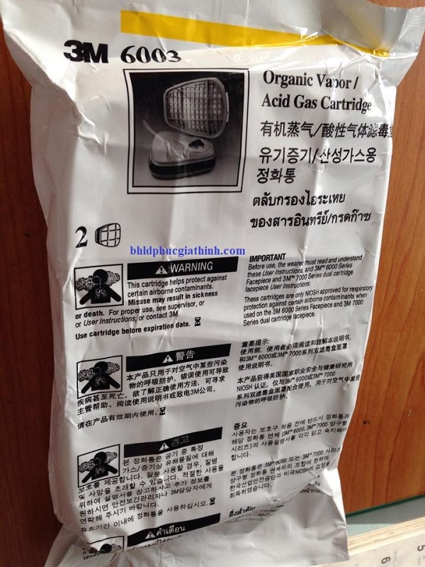 Phin lọc hơi hữu cơ và khí axit 3M 6003