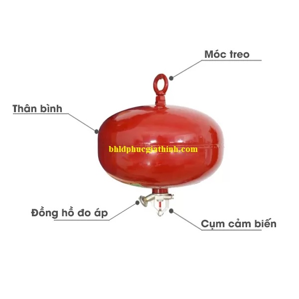 Quả cầu chữa cháy tự động 6kg bột ABC Dragon XZFT6 có tem kiểm định