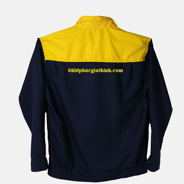 Quần áo bảo hộ đồng phục xanh đen phối vàng cho công nhân kỹ thuật