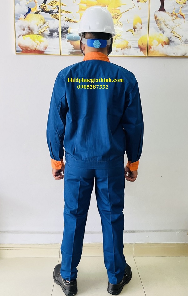 Quần áo bảo hộ phối màu Tinba vải Păngrim Hàn Quốc cho nhân viên bảo trì