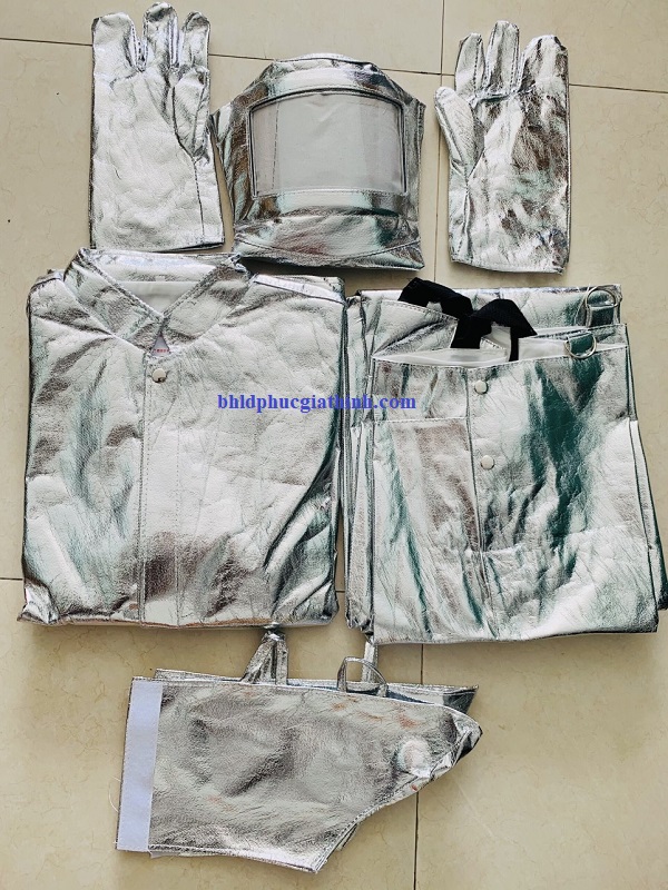 Quần áo bảo hộ tráng nhôm cách nhiệt chống cháy chống bức xạ nhiệt 1000 độ