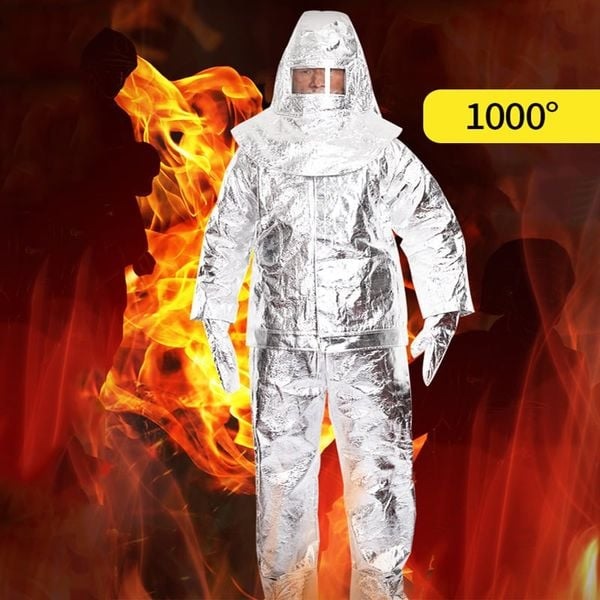 Quần áo bảo hộ tráng nhôm cách nhiệt chống cháy chống bức xạ nhiệt 1000 độ