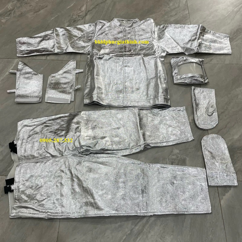 Quần áo bảo hộ tráng nhôm cách nhiệt chống cháy chống bức xạ nhiệt 500 độ