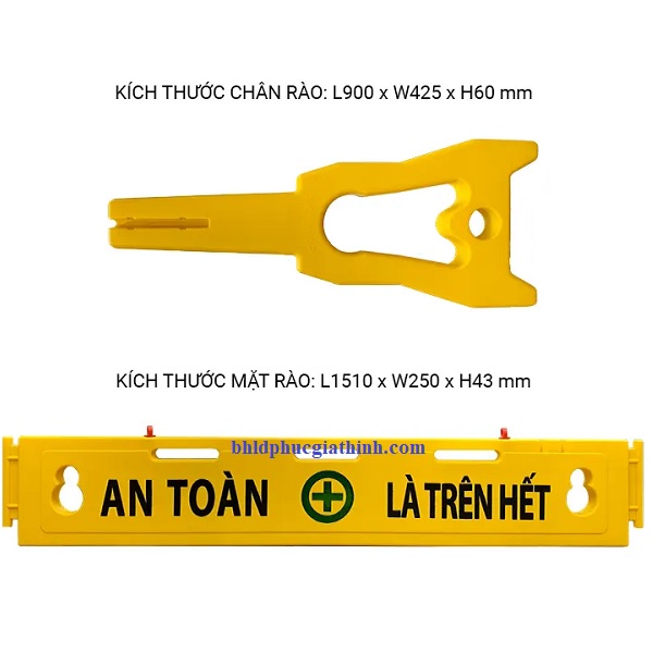 Rào chắn bảo vệ di động nhựa HDPE L1.510 x W420 x H900mm nhập khẩu Hàn Quốc chính hãng