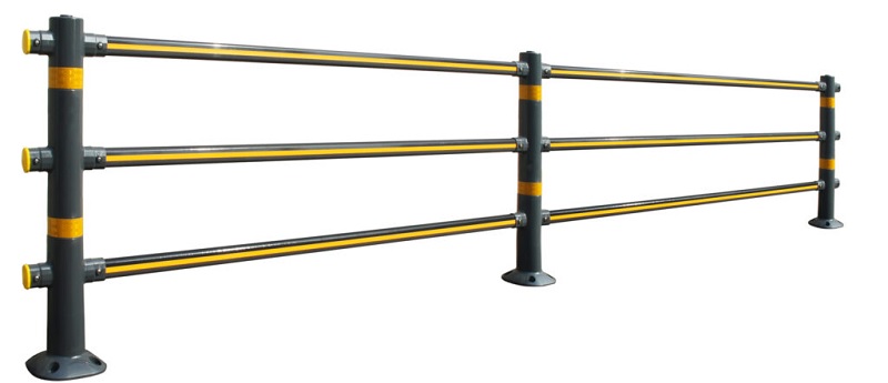 Rào phân làn 3 thanh phản quang L2.000xW200xH950mm có thể lắp đặt nối tiế