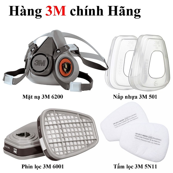 Tấm lọc bụi 3M 5N11 chính hãng dùng cho mặt nạ hai Phin lọc