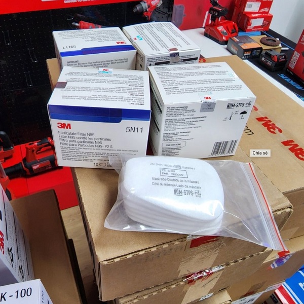 Tấm lọc bụi 3M 5N11 chính hãng dùng cho mặt nạ hai Phin lọc