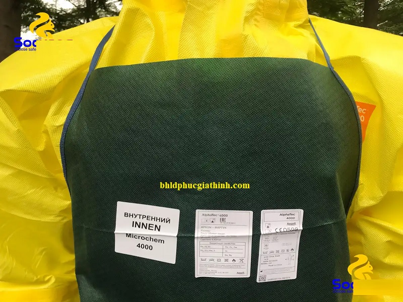 Tạp dề chống hoá chất nhiều lớp cao cấp Ansell Alphatec 4000 Model 212 chống được hơn 200 Model 212